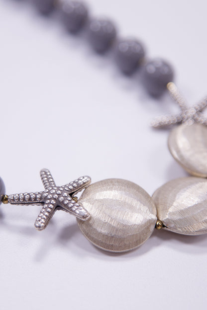 Silver Starfish Necklace Set